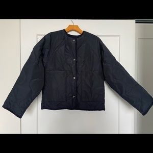 Kassal Editions Taaffeta No Collar Navy Jacket